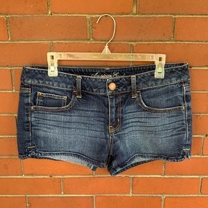 American Eagle Stretch Dark Wash Blue Jean Shorts